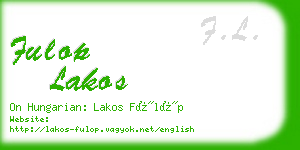 fulop lakos business card